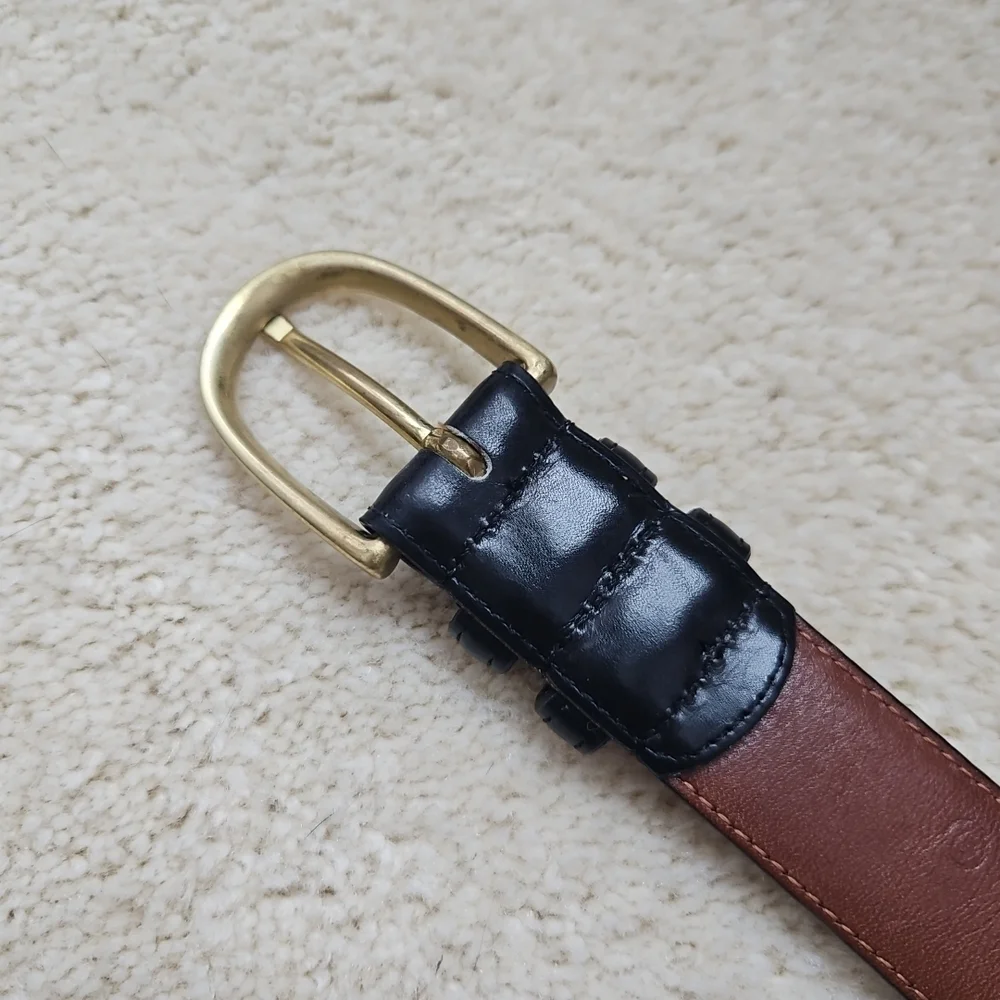 Vintage Coach Black Leather Belt 1
